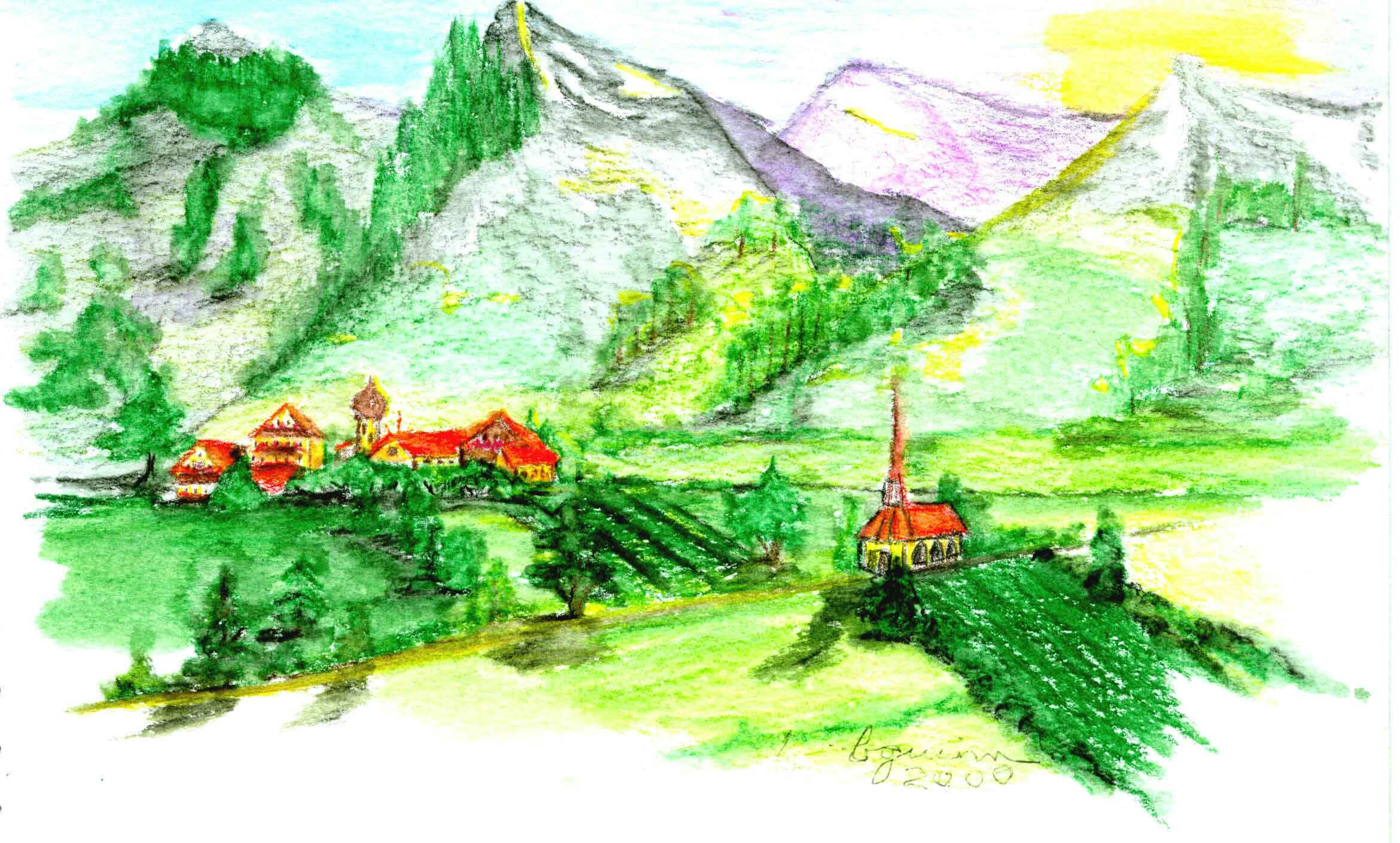 Germany watercolor by Becky Guinn