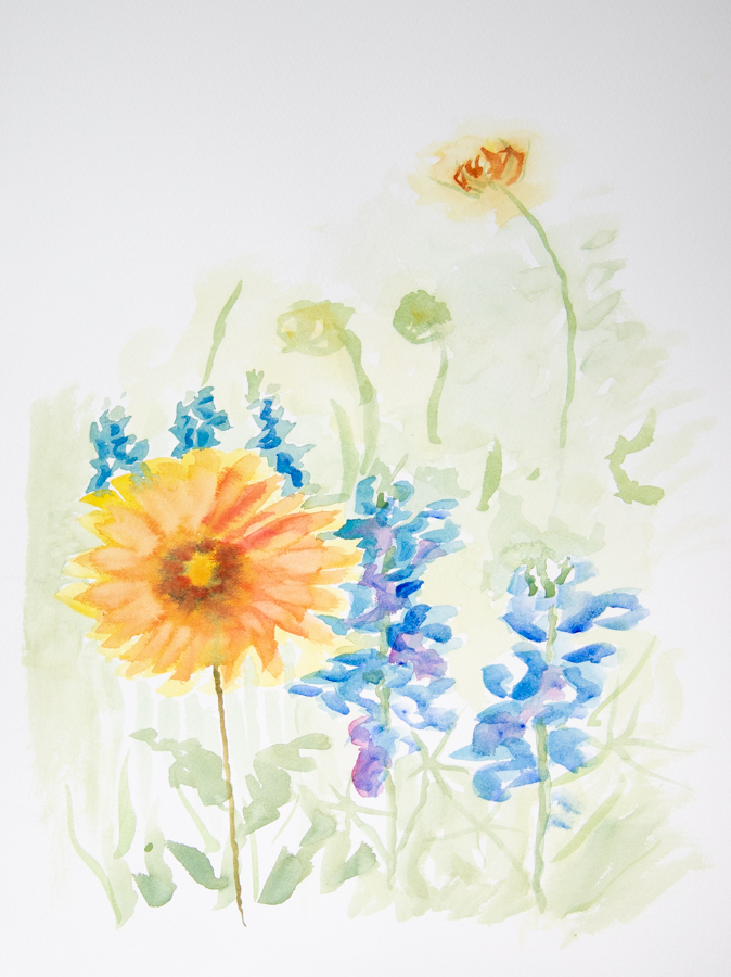 Landscape watercolor by Becky Guinn