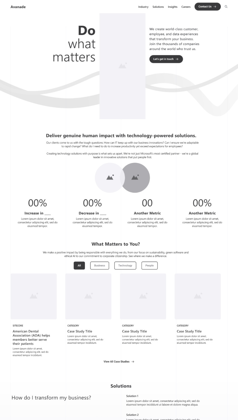 Example wireframe of the balanced concept.