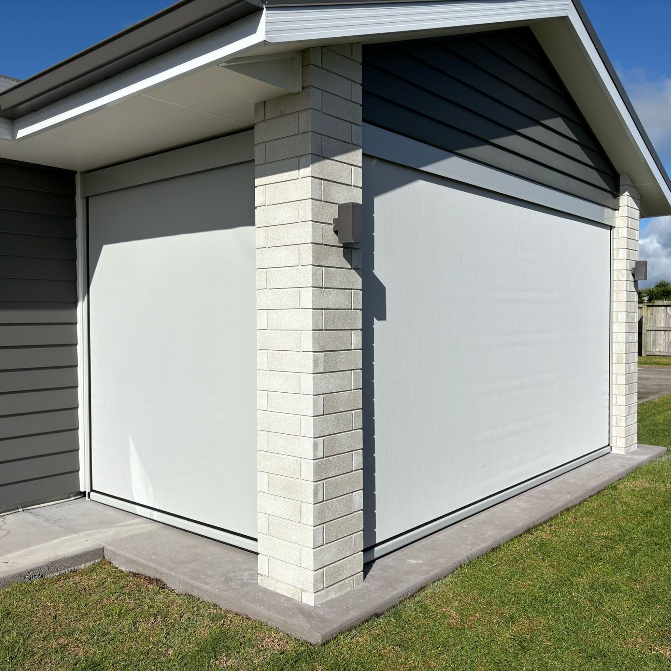 Outdoor Ziptrak blinds for privacy and style in Waipu, Northland, by Shadeland