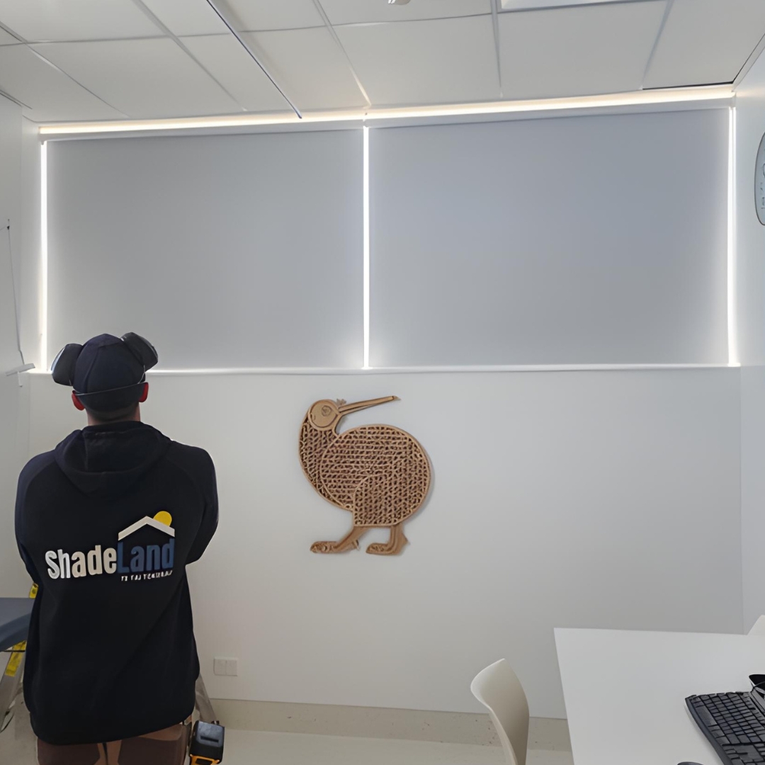 Blockout roller blinds at Te Hau Awhiowhio Hauora Whanau Centre, Whangarei, by Shadeland