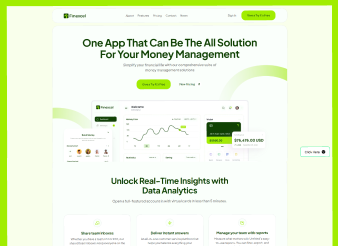 Financial app interface showing account balance, spending chart, and savings with data analytics features.