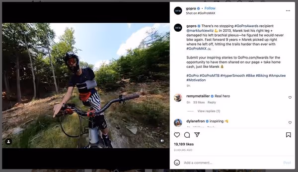 GoPro’s Reels example