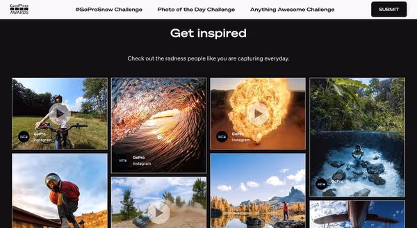 Instagram feed on GoPro’s website