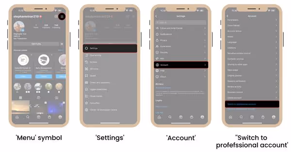 Converting Instagram account to 'Business' profile