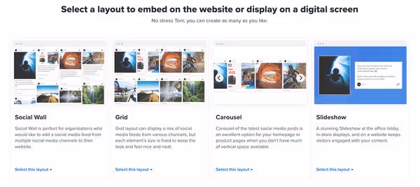 Flockler display layout options