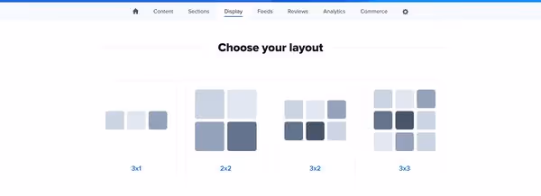 Instagram block layout options