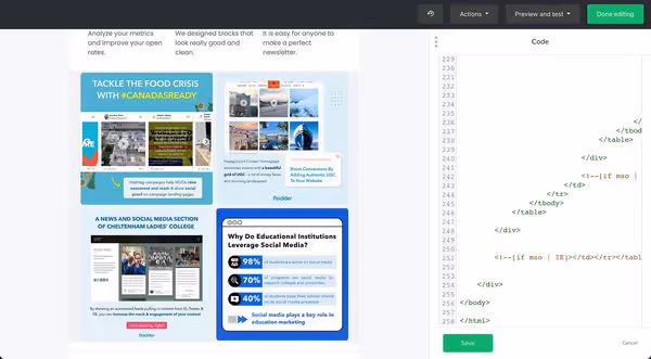 Instagram block on Mailerlite email