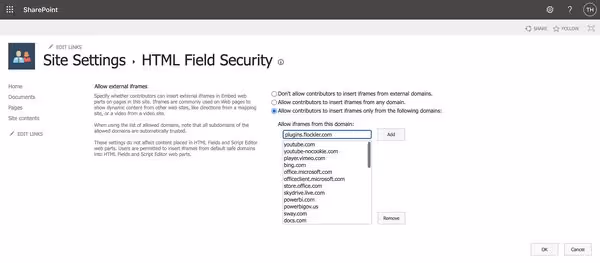 Editing Sharepoint’s security settings
