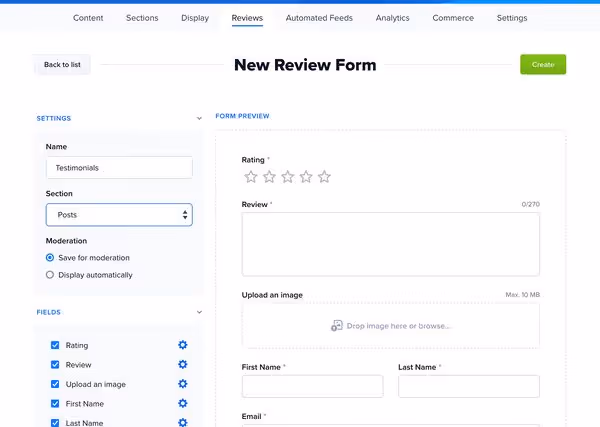 Creating an upload form on the Flockler app