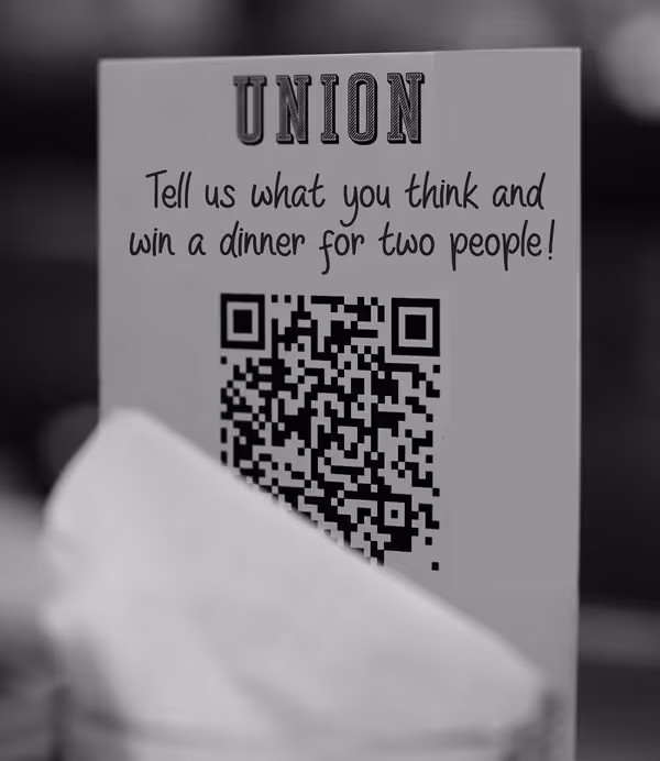 Customer testimonial request with a QR code
