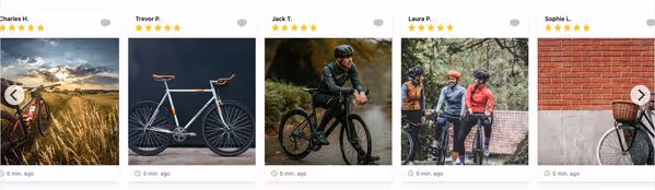 Reviews embedded on a website
