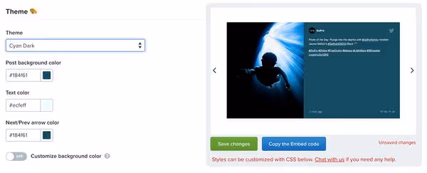 Adding custom colours to the Instagram slider