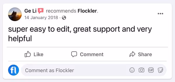 An example of a Facebook recommendation