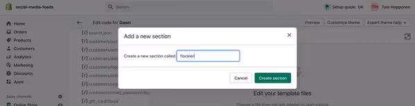 Naming the Shopify section