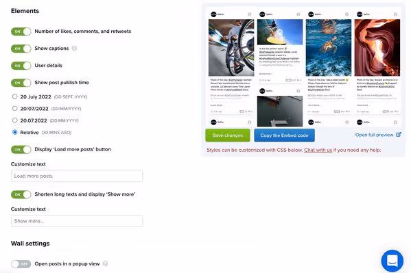 Customizing the Facebook feed layout on the Flockler app