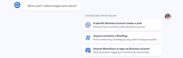 Selecting the Instagram source on the Flockler app