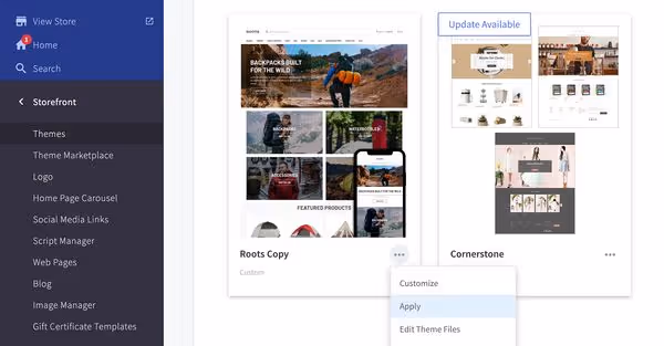 Applying changes to the BigCommerce shop