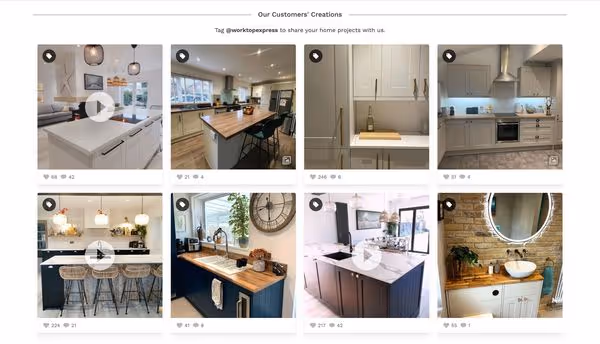 An Instagram feed on a BigCommerce shop