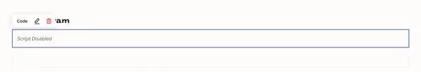 Embed code added to the Squarespace