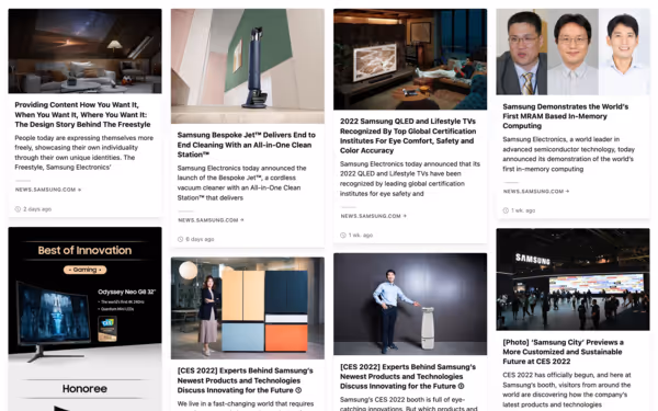 RSS feed example for Samsung