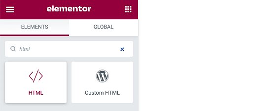Hinzufügen eines HTML-Elements im Elementor-Editor