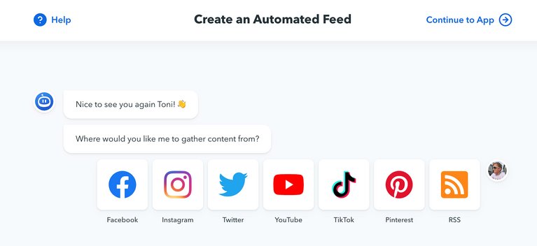 Twitter in der Flockler-App auswählen