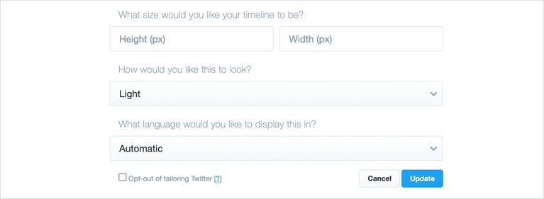 Erstellen und Anpassen eines Twitter-Widget-Einbettungscodes