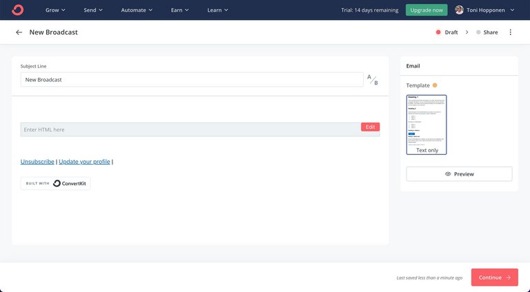 HTML-Block in ConvertKit