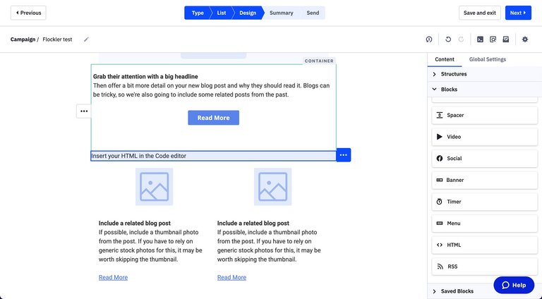 HTML-Element in ActiveCampaign