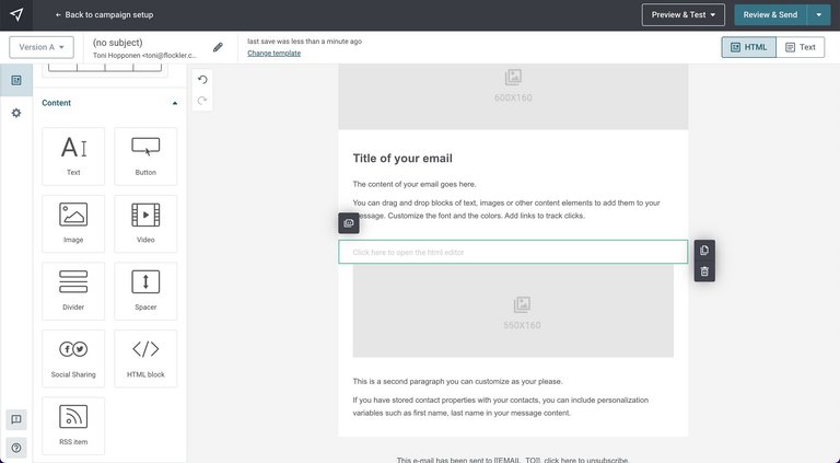 Instagram-Content-Block in Mailjet