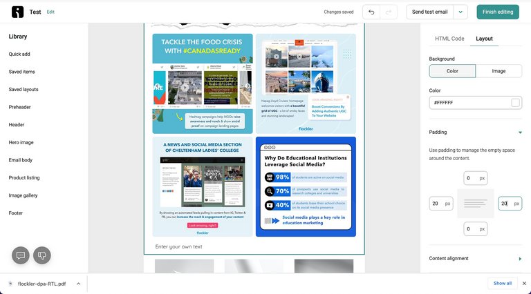 Anpassen des HTML-Blocks in Omnisend
