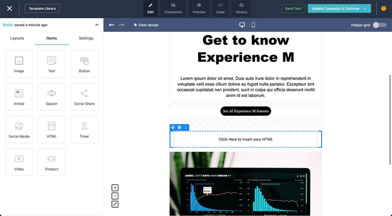 HTML-Element in Moosend