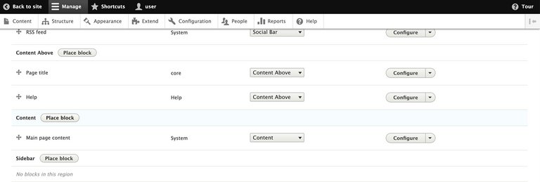 Block-Element auf Drupal platzieren