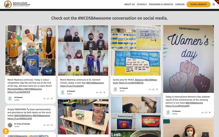 Twitter-Hashtag-Feed für eine Schule