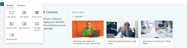 Hinzufügen eines Abschnitts zu einer SharePoint-Website