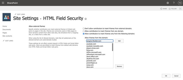 Sicherheitseinstellungen von SharePoint bearbeiten