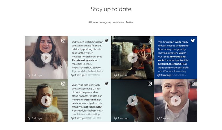 Social-Media-Feed auf einer Seite