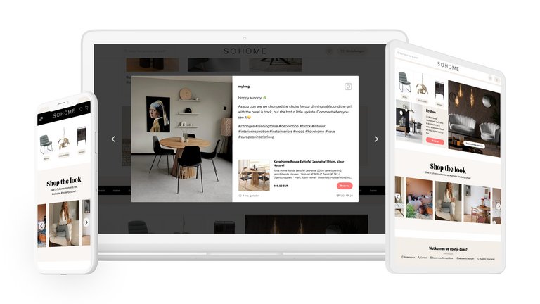 Instagram auf der Website von Sohome
