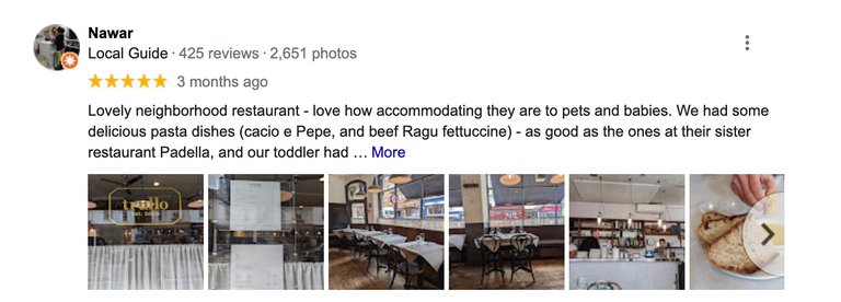 Beispiel für Google-Bewertungen