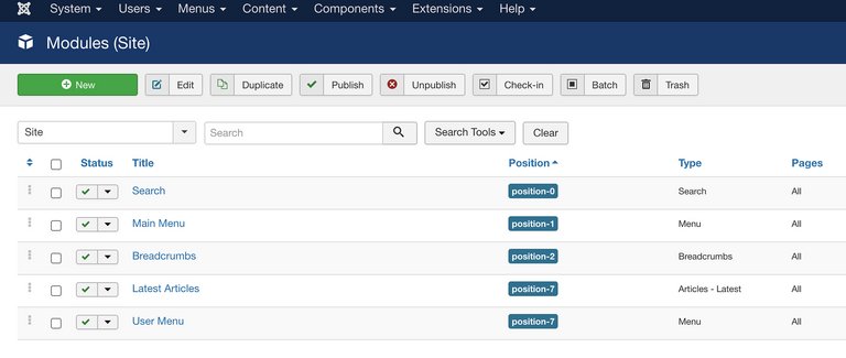 Hinzufügen eines neuen Moduls zu Joomla