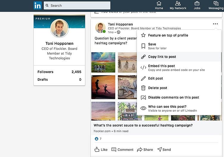 Beispiel für einen LinkedIn-Post