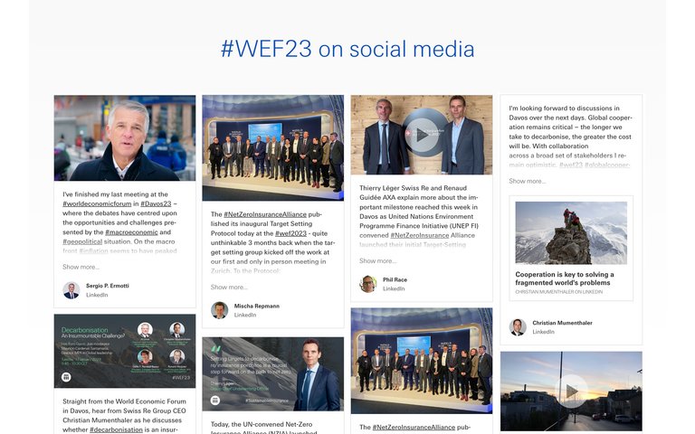 LinkedIn-Feed auf einer Webseite, mit Posts zu einem Hashtag