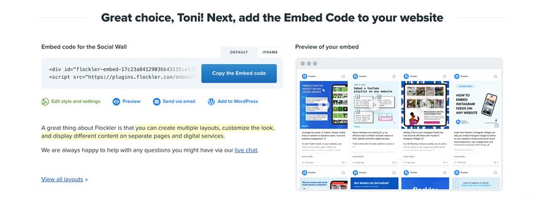 Ein Facebook-Seiten-Feed-Einbettungscode