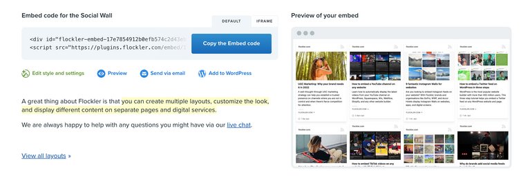 Beispiel für einen RSS-Feed-Einbettungscode