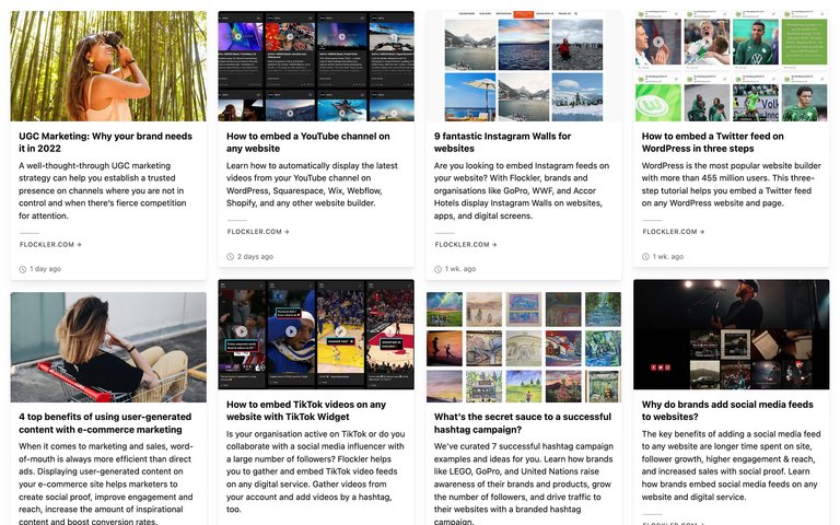 Beispiel für die Einbettung eines RSS-Feeds in eine Website