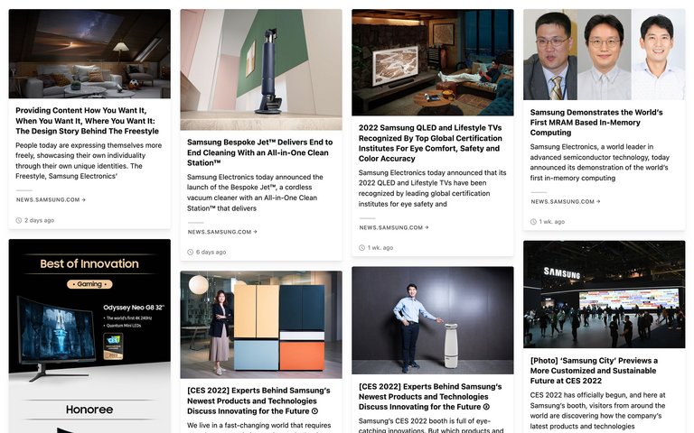 RSS-Feed-Beispiel von Samsung