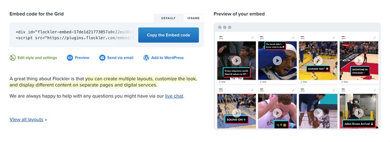 Einbettungscode für einen TikTok-Feed