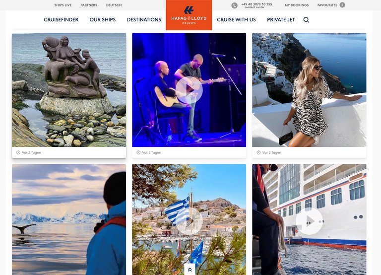 Social Proof auf der Webseite von Hapag-Lloyd Cruises
