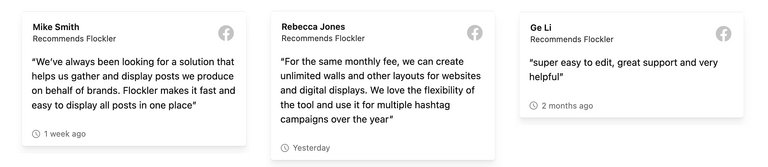 Beispiele für Facebook-Bewertungen